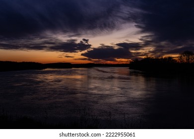 Sunset Over The River Irtysh