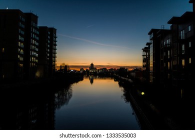 Sunset Over The River Irwell In Manchester 