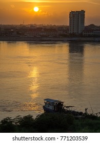 Sunset Over The River In Kampong Cham