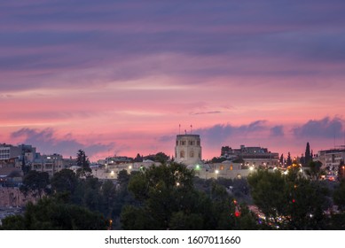 Sunset Over Rockefeller Archaeological Museum, Jerusalem