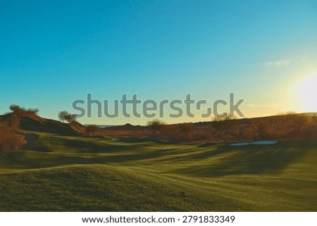 Sunset Over Rolling Golf Course