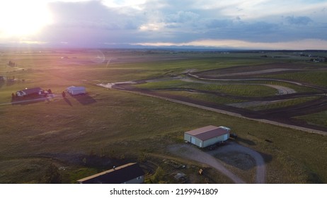 Sunset Over A Rural Neighborhood 