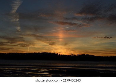 Sunset Over Sagadahoc Bay In Georgetown, Maine