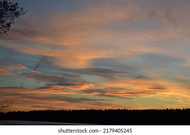 Sunset Over Sagadahoc Bay In Georgetown, Maine