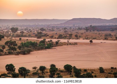 Sunset Over The Sahel In Niger 
