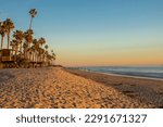 Sunset over the San Clemente pier, Orange County, California, USA. The beautiful seaside resort town of San Clemente, Orange County, California, USA. 
