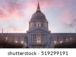 Sunset over San Francisco City Hall via Civic Center.