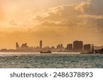 The Sunset over Santo Domingo, Dominican Republic, in the middle of a Sahara dust cloud