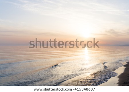 sunset over the sea beach