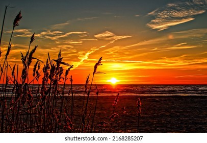 Sunset over sea horizon. Sea horizon at sunset. Sunset sea horizon. Sunset sky landscape - Shutterstock ID 2168285207