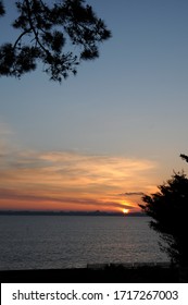 Sunset Over The Sea At The Loire Estuary In France