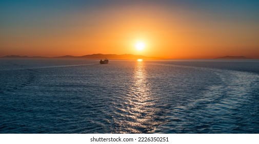 Sunset over the sea. Panoramic seascape.  - Powered by Shutterstock