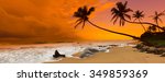 Sunset over the sea. Sri Lanka. Panorama