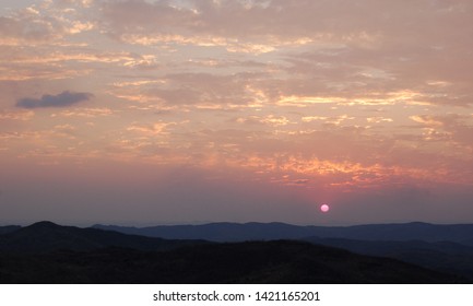 Sunset Over The Shire Valley From Kumuzu View Near Blantyre, Malawi.