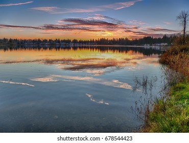 Sunset Over Silver Lake, Everett, Washington