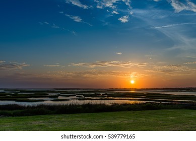 Sunset Over The Sound At Emerald Isle.