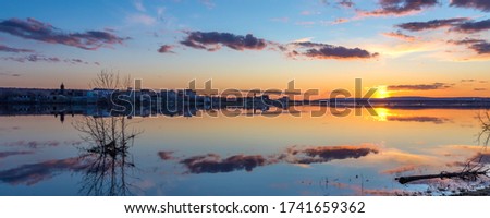 Sunset over St. John River in Fredericton, New Brunswick