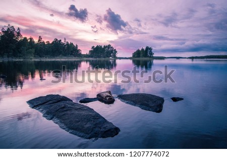 Sunset over a swedish lake