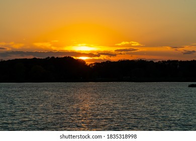 Sunset Over Tampier Lake In Palos Park, IL