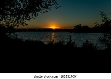 Sunset Over Tampier Lake In Palos Park, IL