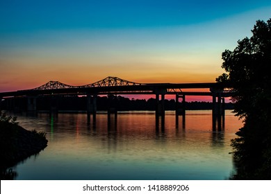 Sunset over the Tennessee River in Huntsville Alabama - Shutterstock ID 1418889206