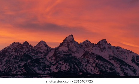 Sunset over the Teton Range of Jackson Hole, WY - Powered by Shutterstock