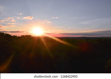 Sunset Over The Tikal National Park In Guatemala