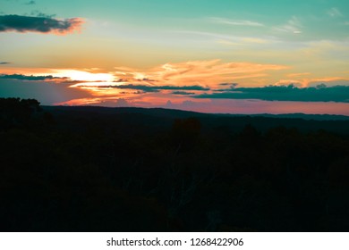 Sunset Over The Tikal National Park In Guatemala