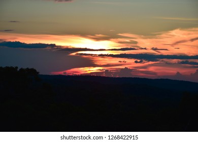 Sunset Over The Tikal National Park In Guatemala