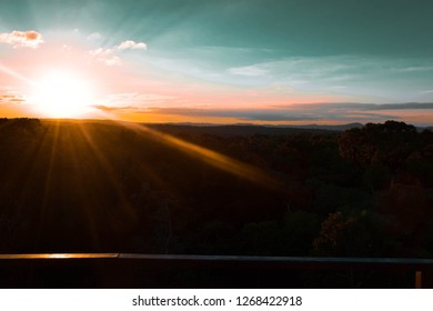 Sunset Over The Tikal National Park In Guatemala