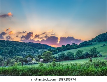 Sunset Over Tintern In The Wye Valley