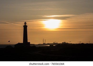 Sunset Over The Town Of Skagen In Northern Denmark.