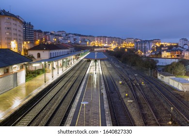 Sunset over the train station