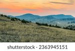 Sunset over the valley and mountains near Helena Montana