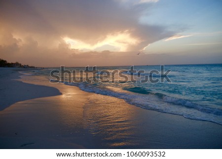 Sunset over Veradero Beach in northern Cuba