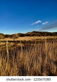 Sunset Over West Texas Mountains Ranch Mexico Border Grasses