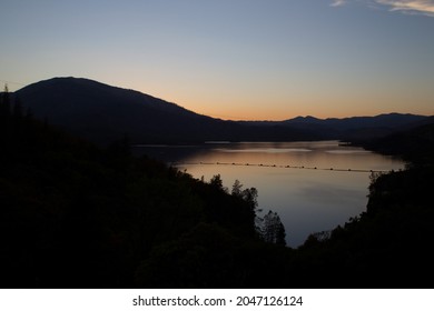 Sunset Over Whiskeytown Lake And Shasta Bally In The Whiskeytown National Recreation Area Near Redding, California.