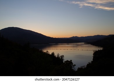 Sunset Over Whiskeytown Lake And Shasta Bally In The Whiskeytown National Recreation Area Near Redding, California.