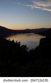 Sunset Over Whiskeytown Lake And Shasta Bally In The Whiskeytown National Recreation Area Near Redding, California.