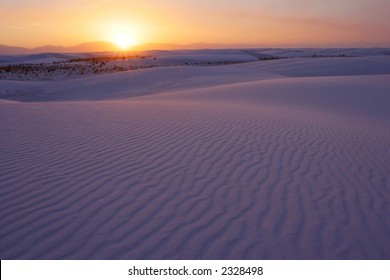Sunset Over The White Sands National Park, New Mexico, USA.