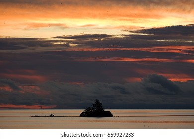 Sunset In Palmyra Atoll USA.