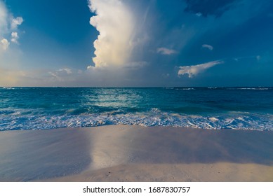 Sunset Panorama Of Caribbean Beach Anguilla Island Lesser Antilles