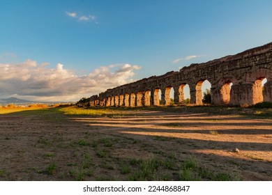 Sunset Panorama of Roman Aqueducts, Rome, Italy - Powered by Shutterstock