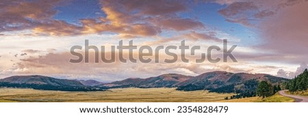 Sunset Panorama Of Valles Caldera National Preserve Jemez Mountains New Mexico Land of Enchantment