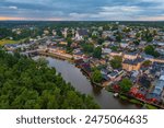 Sunset panorama view of Finnish town Porvoo.