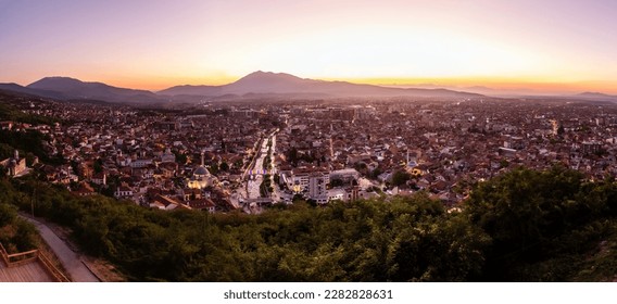 Sunset panoramatic aerial view of Prizren town, Kosovo - Shutterstock ID 2282828631