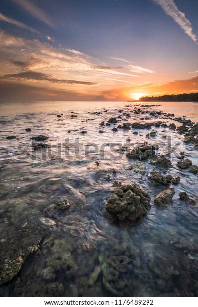 Sunset Pantai Pasir Putih Aceh Indonesia Stock Photo Edit