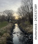 Sunset at the park by the Stream