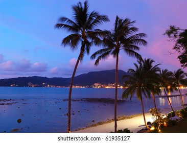 Sunset At The Patong Beach, Phuket, Thailand