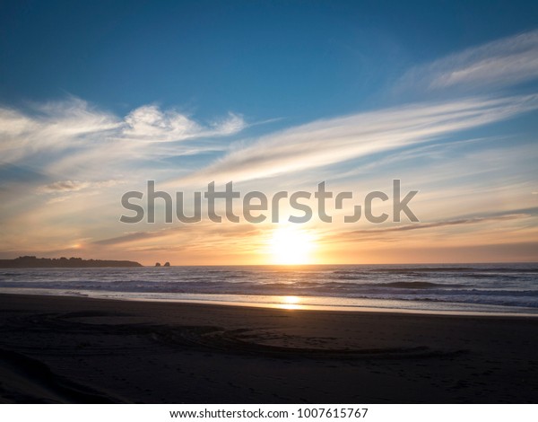 Sunset Pichilemu Chile Playa Hermosa Punta Stock Photo Edit Now